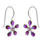 Woman Gift Natural Cubic Zirconia 925 Silver Flower Earrings Handmade Q2