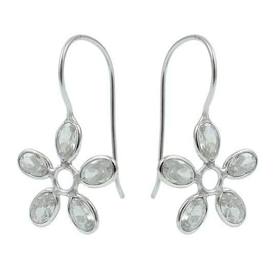 Woman Gift Natural Cubic Zirconia Dangle Bohemian Earrings 925 Silver U20
