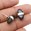 Third Eye Chakra Labradorite Stone Solid Sterling Silver Stud Earrings Ethnic Jewelry
