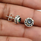 Natural Mystic Topaz Engagement Bezel Stud Handcrafted Boho Earrings 925 Silver
