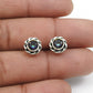 Natural Mystic Topaz Engagement Bezel Stud Handcrafted Boho Earrings 925 Silver