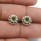 Round Citrine Stone 925 Sterling Silver Wife Stud Post Butterfly Bezel Earrings