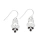 Pear Natural Black Cubic Zirconia December Dangle Drop Bezel Earrings 925 Silver