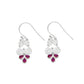 Pear Pink Cubic Zirconia Gemstone 925 Solid Silver Hook Dangle Trendy Earrings