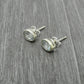 Sterling Silver Oval Natural Blue Topaz Wedding Stud Artisan Bezel Boho Earrings