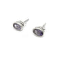 Sterling Silver Crown Chakra Natural Amethyst New Stud Post Friend Gift Earrings