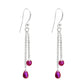 Pink Cubic Zirconia Stone 925 Silver Trendy Wife Dangling Engagement Earrings