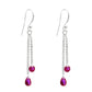 Pink Cubic Zirconia Stone 925 Silver Trendy Wife Dangling Engagement Earrings