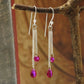 Pink Cubic Zirconia Stone 925 Silver Trendy Wife Dangling Engagement Earrings