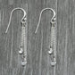 Natural White Cz Sterling Silver Dangle Drop Hook December Birth Bezel Earrings