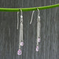 Sterling Silver Natural Pink Cz Artisan Dangling Wife Wedding Hook Boho Earrings