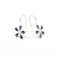 Solid 925 Silver Natural Amethyst Gemstone Flower Earrings