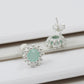 Blue Chalcedony Gemstone 925 Sterling Silver Handmade Stud Earrings
