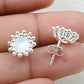 Rainbow Moonstone Sterling Silver Minimalist Stud Earrings