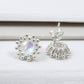 Rainbow Moonstone Sterling Silver Minimalist Stud Earrings