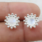 Rainbow Moonstone Sterling Silver Minimalist Stud Earrings