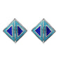 Indian Artisan Jewelry 925 Solid Sterling Silver Stud Enamel Earrings T1