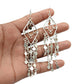 Solid 925 Sterling Silver Handmade Hanging Dangle Earrings