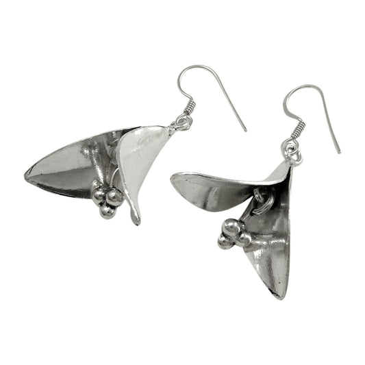 Solid 925 Sterling Silver Unique Dangle Earrings