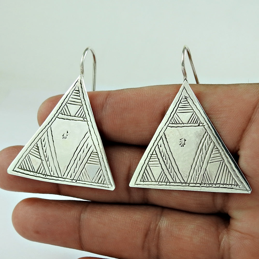 925 Sterling Silver Geometric Dangle Earrings