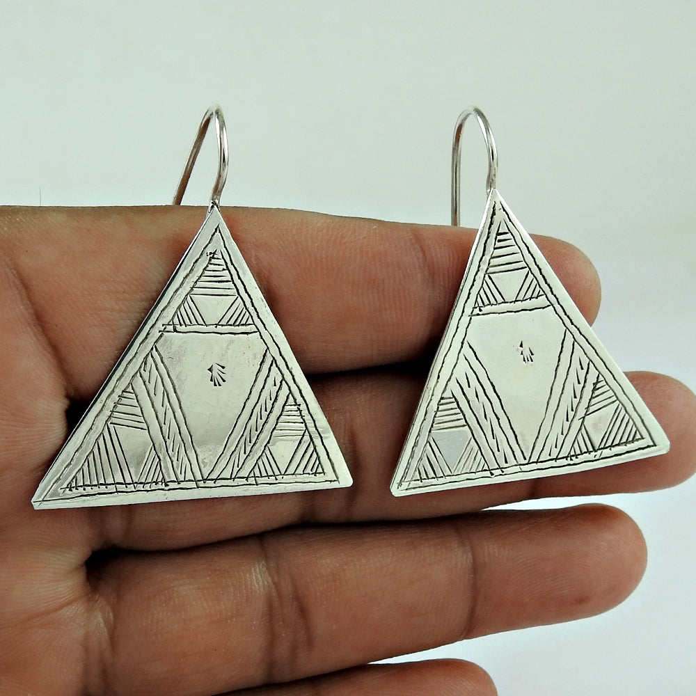 925 Sterling Silver Geometric Dangle Earrings