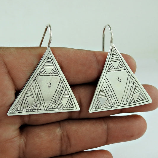 925 Sterling Silver Geometric Dangle Earrings
