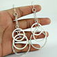 Solid 925 Silver Love Circle Handmade Earrings