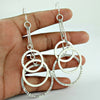 Solid 925 Silver Love Circle Handmade Earrings