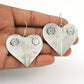 Solid 925 Silver Heart Dangle Earrings