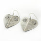 Solid 925 Silver Heart Dangle Earrings