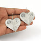 Solid 925 Silver Heart Dangle Earrings