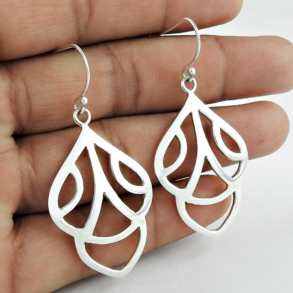 Solid 925 Sterling Silver Handmade Earrings