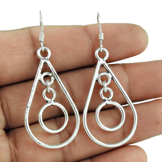 925 Sterling Silver Teardrop Dangle Earrings