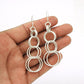 925 Sterling Silver Geometric Circle Drop Earrings
