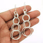 925 Sterling Silver Geometric Circle Drop Earrings