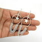 Solid 925 Silver Hanging Star Charm Dangle Earrings