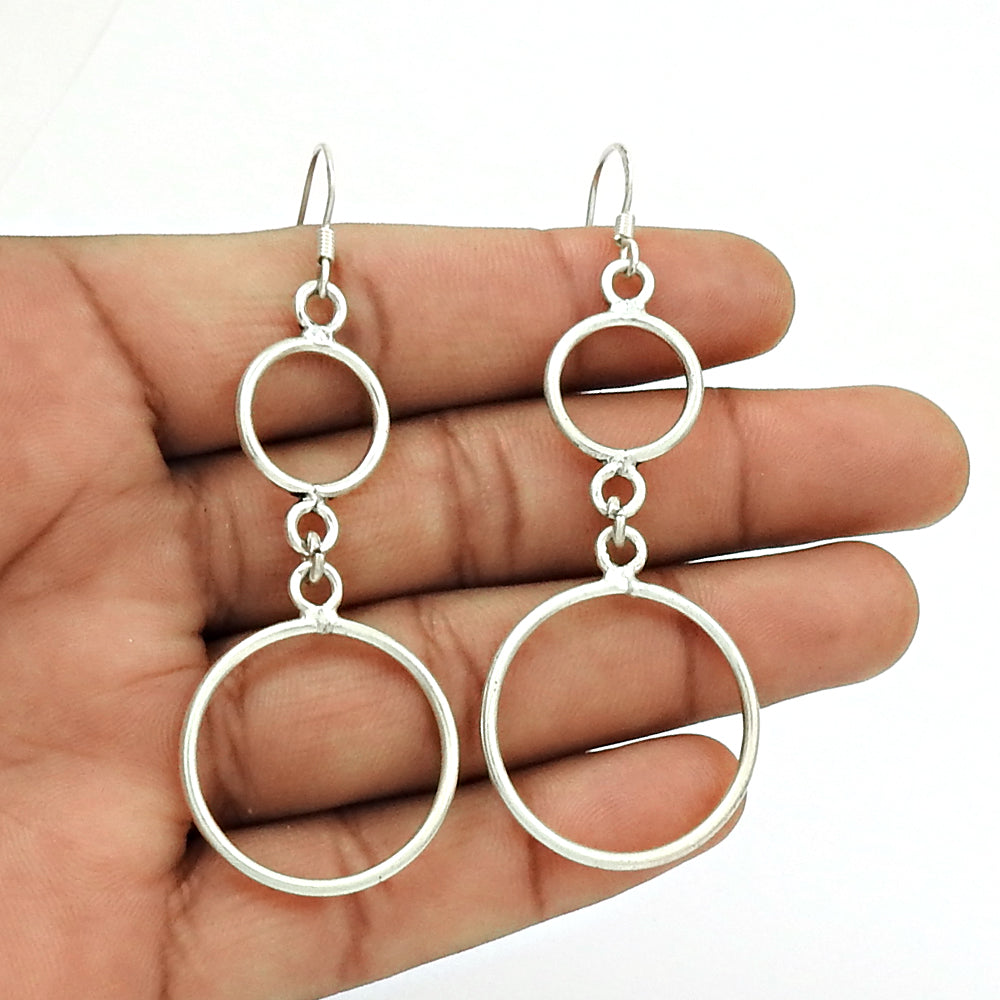 Solid 925 Silver Handmade Dangle Earrings Woman Gift