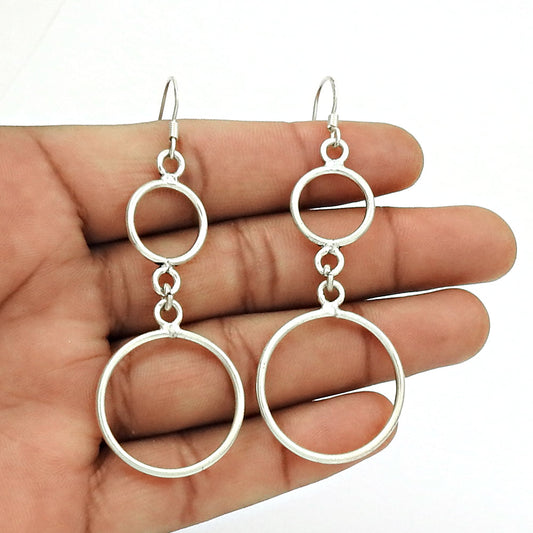 Solid 925 Silver Handmade Dangle Earrings Woman Gift