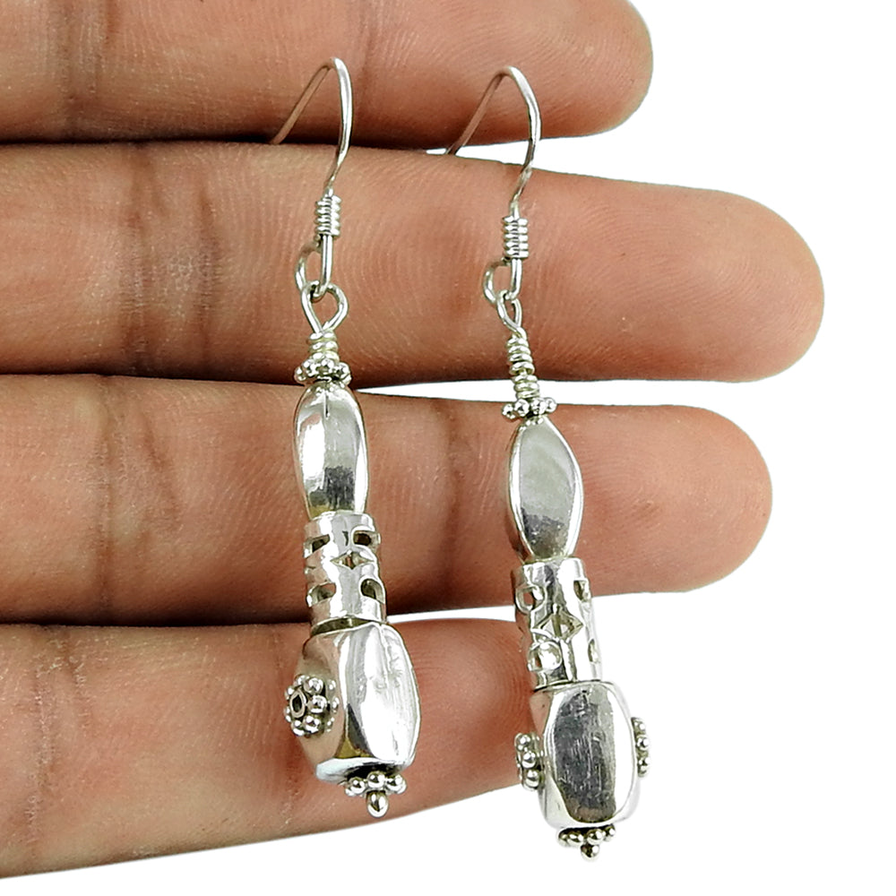 Vintage Heavy 925 Sterling Silver Statement Dangle Earrings