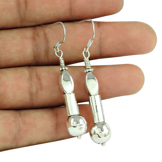 Solid 925 Silver Vintage Heavy Statement Earrings