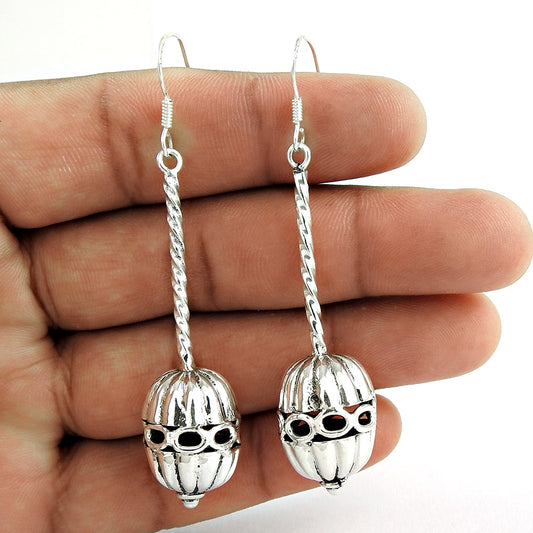 Vintage Heavy Solid 925 Silver Statement Earrings