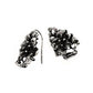 Solid 925 Oxidized Silver Flower Dangle Earrings