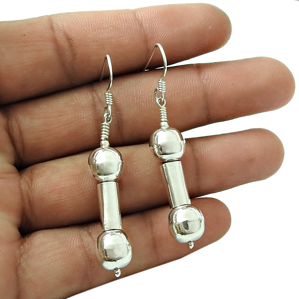Vintage Solid 925 Silver Handmade Dangle Earrings
