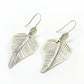 Solid 925 Sterling Silver Leaf Dangle Earrings
