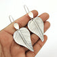 Solid 925 Sterling Silver Leaf Dangle Earrings