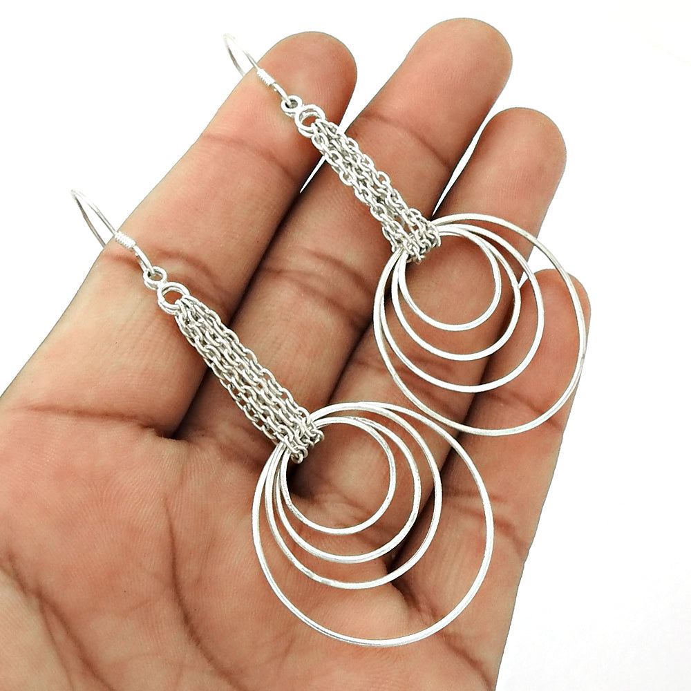 925 Sterling Silver Hanging Chain Dangle Earrings