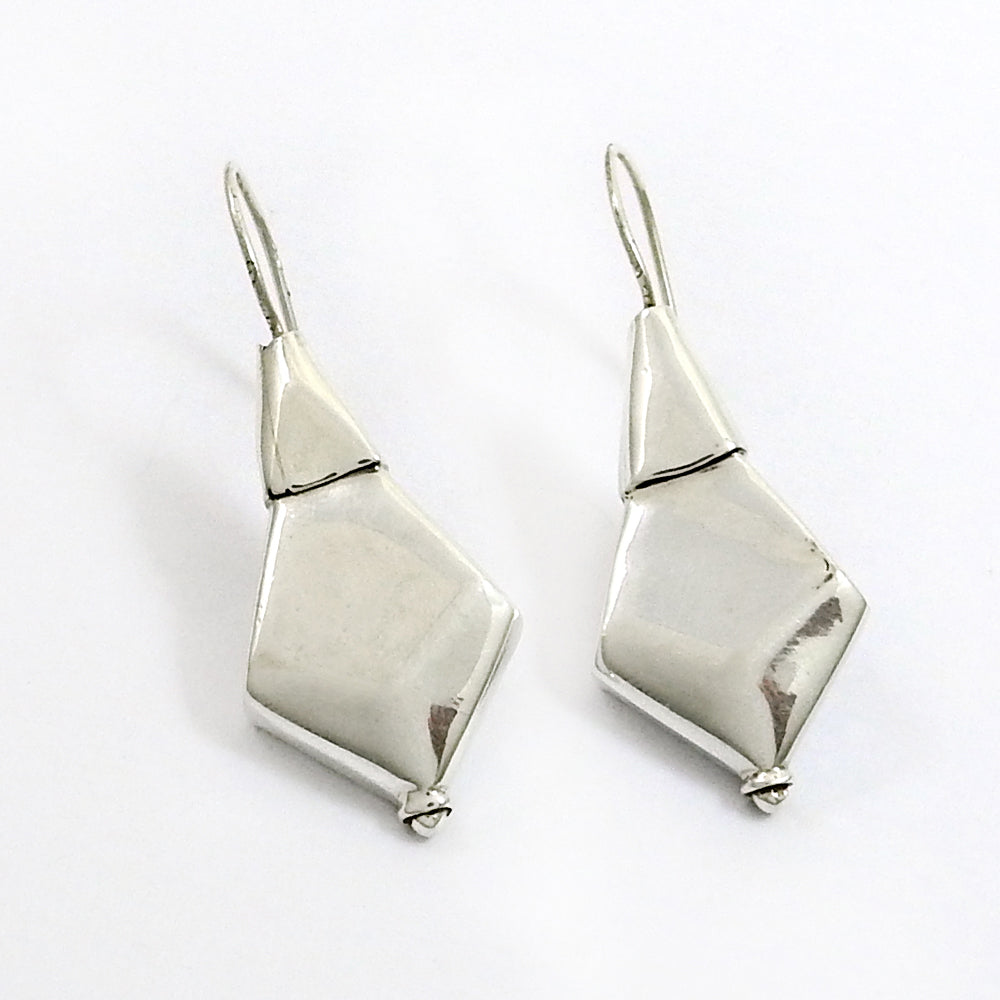 Solid 925 Sterling Silver Ethnic Dangler Earrings