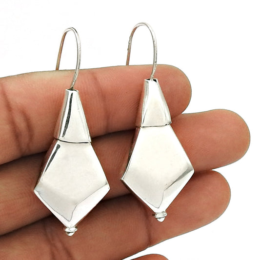 Solid 925 Sterling Silver Ethnic Dangler Earrings