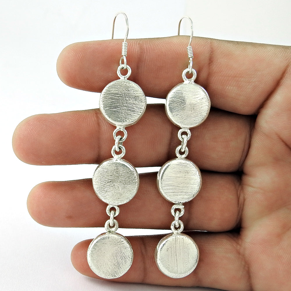 Vintage 925 Sterling Silver Dangle Earrings Woman Gift
