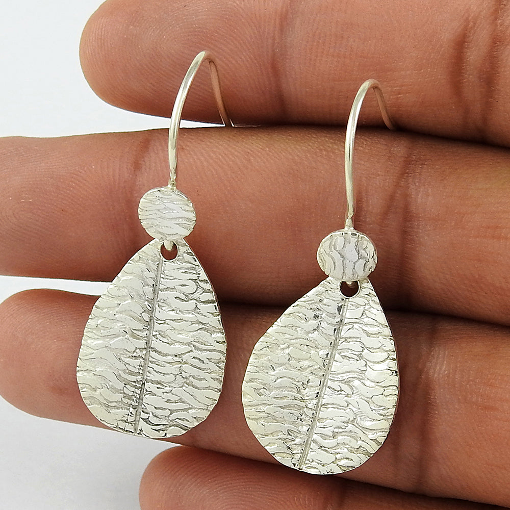 Vintage Sterling Silver Teardrop Dangle Earrings
